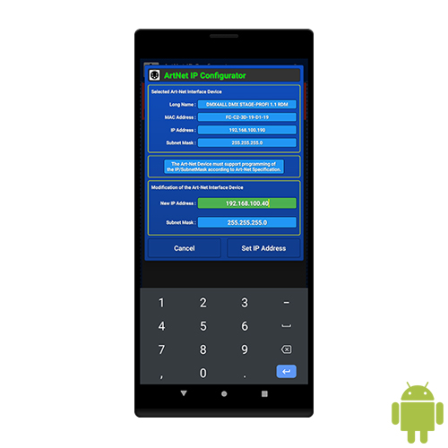 ArtNet IP Configurator für Android