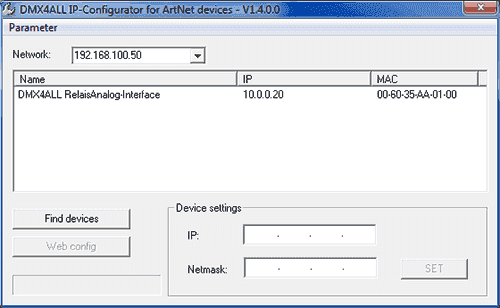 ArtNet IP Configurator